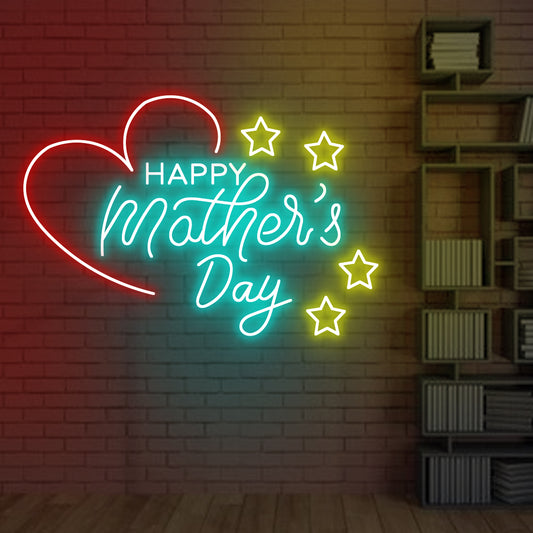 Happy Mother's Day and heart - Oasis Neon Signs