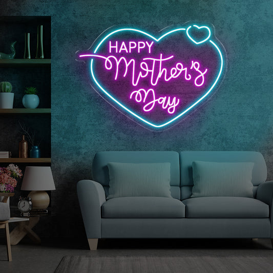 Happy Mother's Day in Heart - Oasis Neon Signs