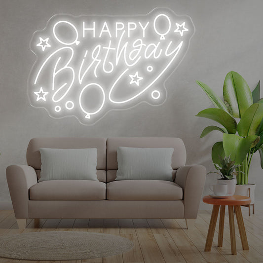 Happy Birthday Graphic Neon Lights - Oasis Neon Lights