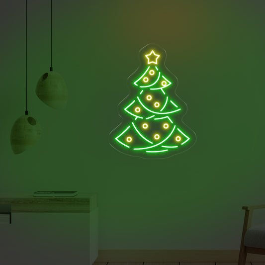 Christmas Tree with Star on top LED NEON SIGN - Oasis Neon Signs