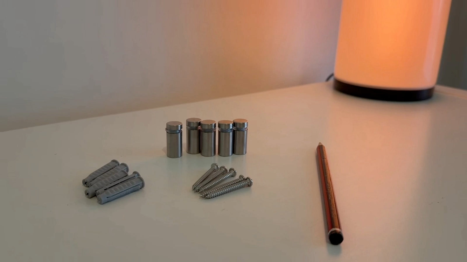 LED neon sign wall mounting kit with standoffs screws and anchors