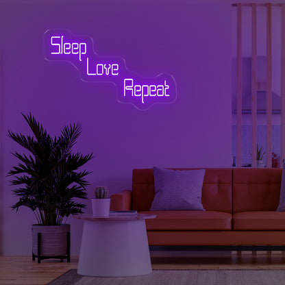 Sleep Love Repeat Neon Signs Purple- Oasis Neon Signs