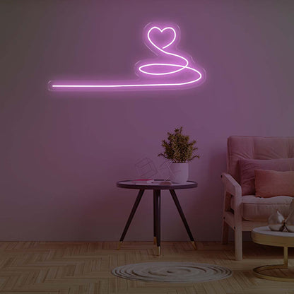 Purple Heart Neon Lights - Oasis Neon Lights