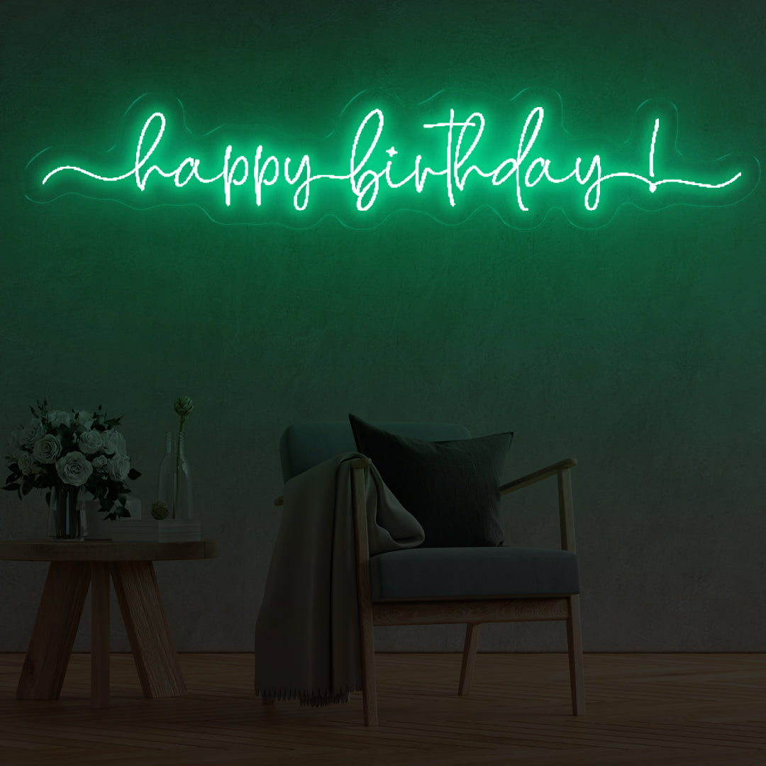 Happy Birthday - Green Neon Lights - One Neon Signs 