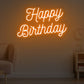 Happy Birthday - Orange LED Neon Lights - One Neon Signs 