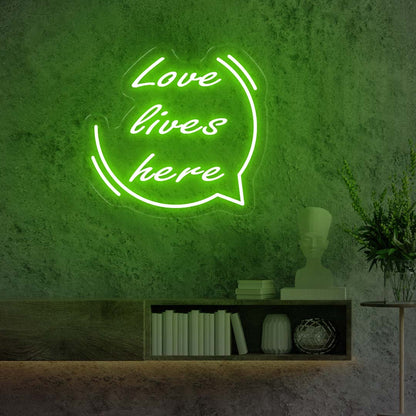 Love lives here LED NEON SIGN - Oasis Neon Signs