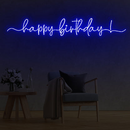 Happy Birthday Neon Signs Blue - Oasis Neon Signs