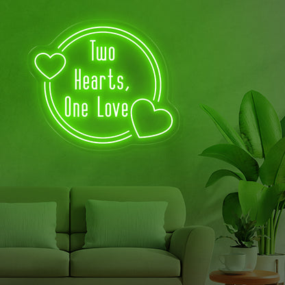 Two Hearts, One Love - Neon Lights- One Neon Signs 