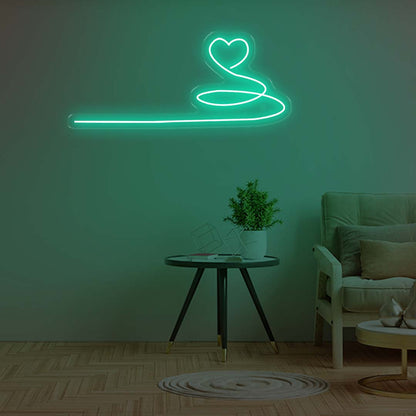 Love Heart Extended - Green Neon Lights - One Neon Signs 