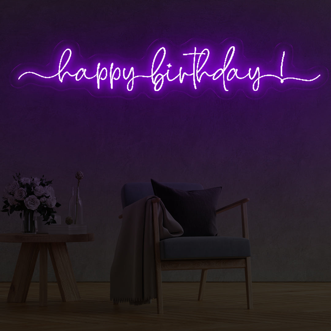 Happy E Led Happy Birthday Neon LED Lights SignsUK | Oasis Neon Signs