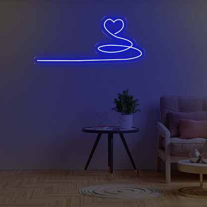 Love Heart Extended - Blue Neon Lights - One Neon Signs 