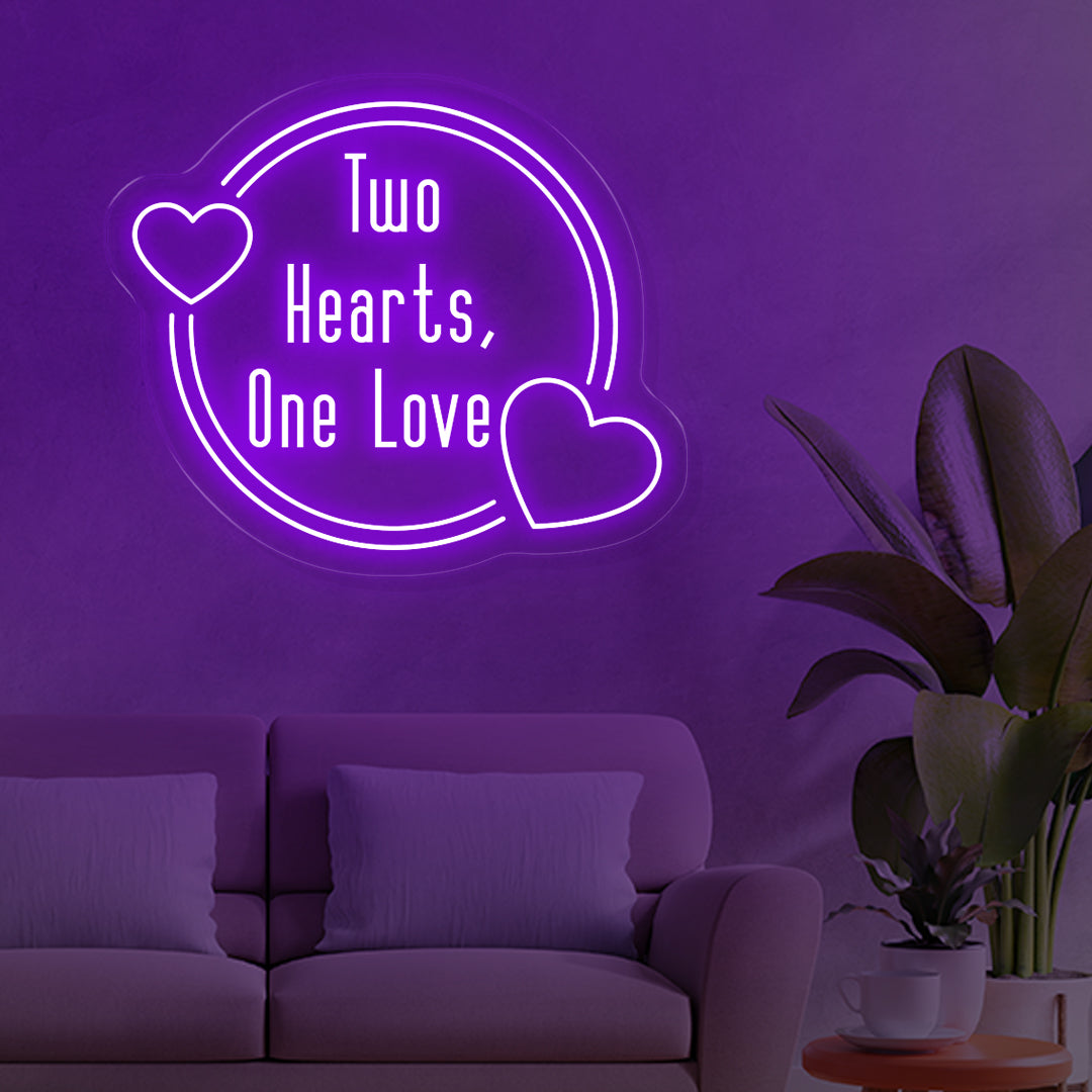 Two Souls, One Destiny purple LED neon sign