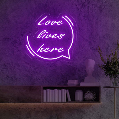 Love lives here LED NEON SIGN 4 - Oasis Neon Signs