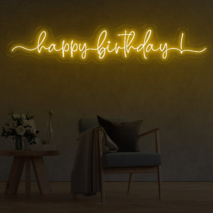 Happy Birthday Neon Signs Gold- Oasis Neon Signs