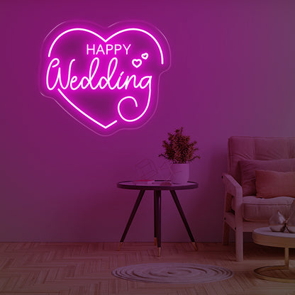 Happy Wedding - Neon Lights - One Neon Signs 