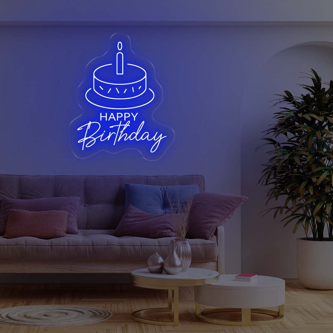 Happy Birthday neon sign