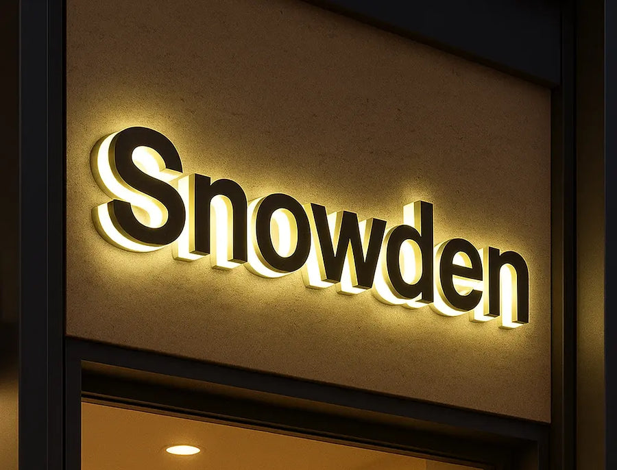 Custom illuminated sign for an Australian business space