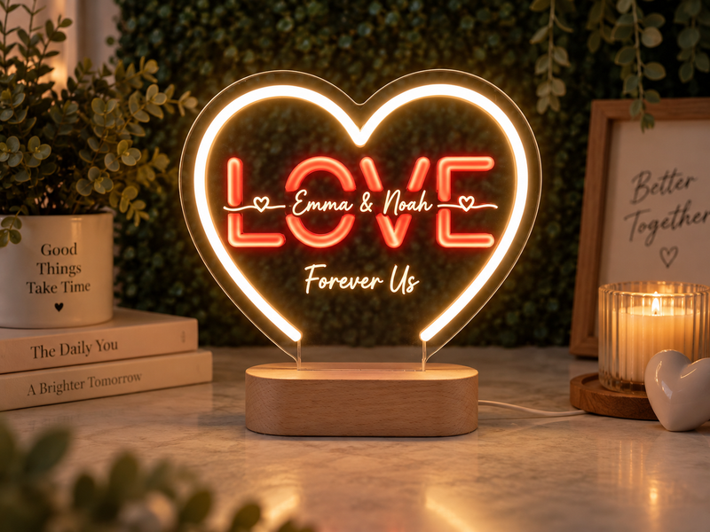 WOODEN-BASE NEON SIGN
