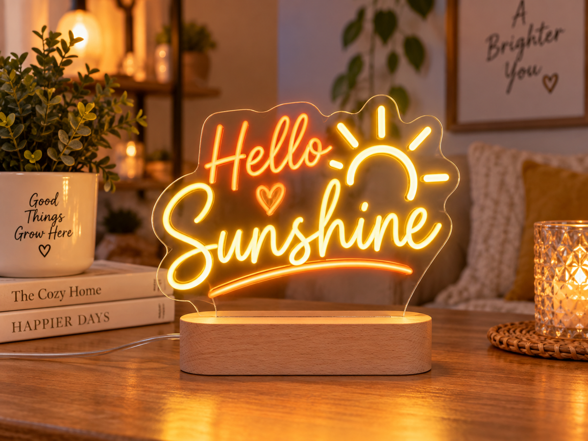 Personalised wooden base neon sign used at a wedding celebration