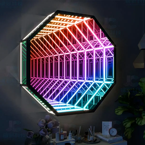 Infinity mirror logo displayed behind the counter of a modern Australian venue