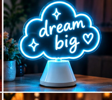 Dream Big portable LED neon motivational sign