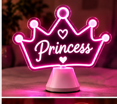 Portable Princess LED neon sign for a personalised celebration