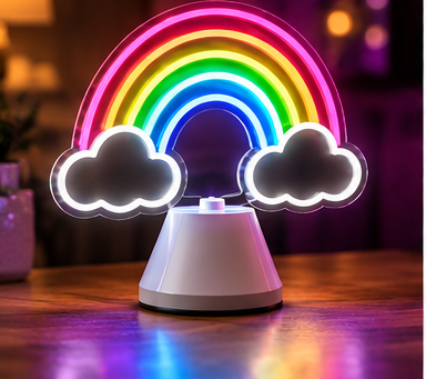 Rainbow portable LED neon sign with colourful lighting