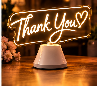 Thank You portable LED neon sign for events and customer appreciation